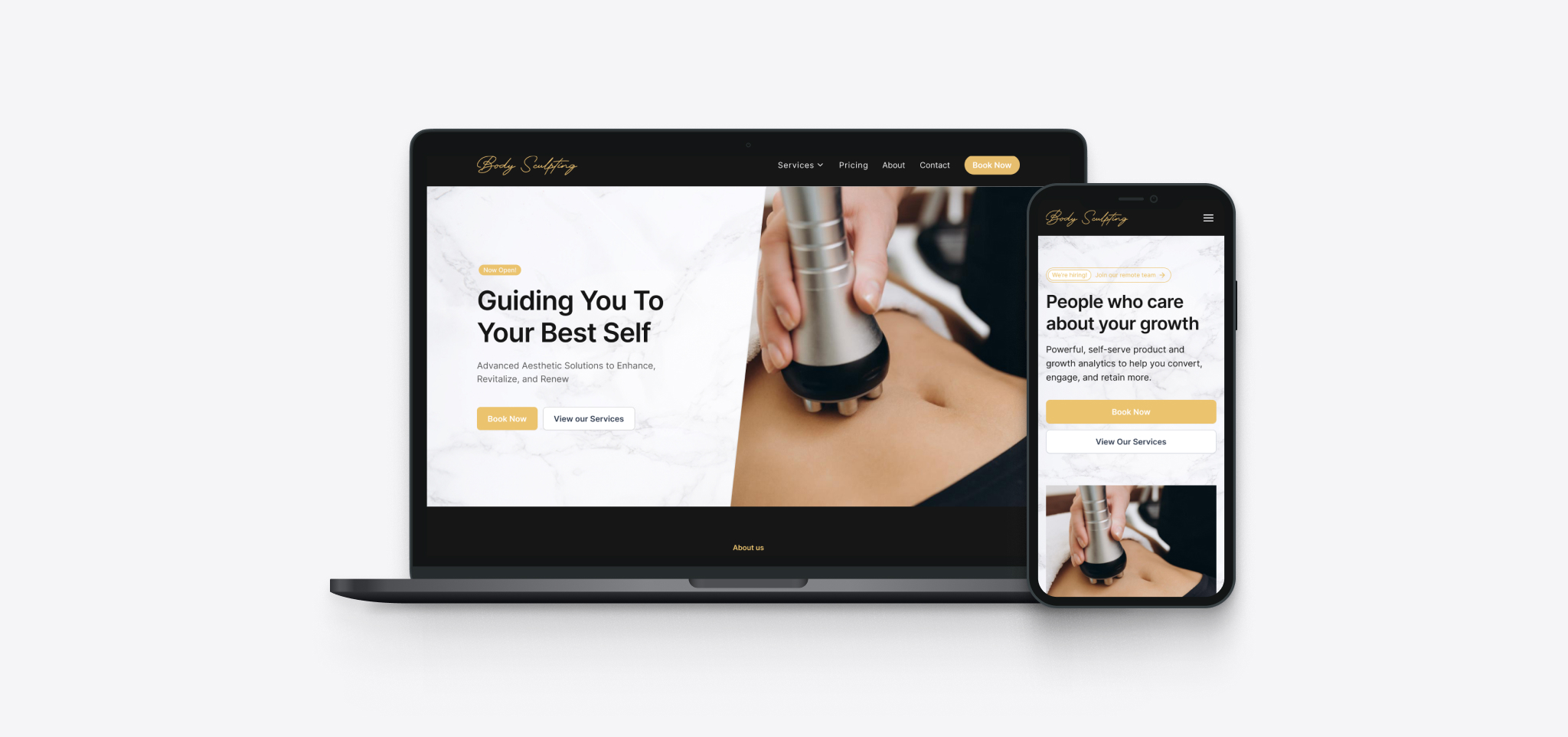 Body Sculpture Aesthetics homepage design